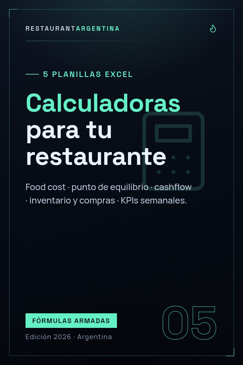 5 calculadoras Excel para restaurantes