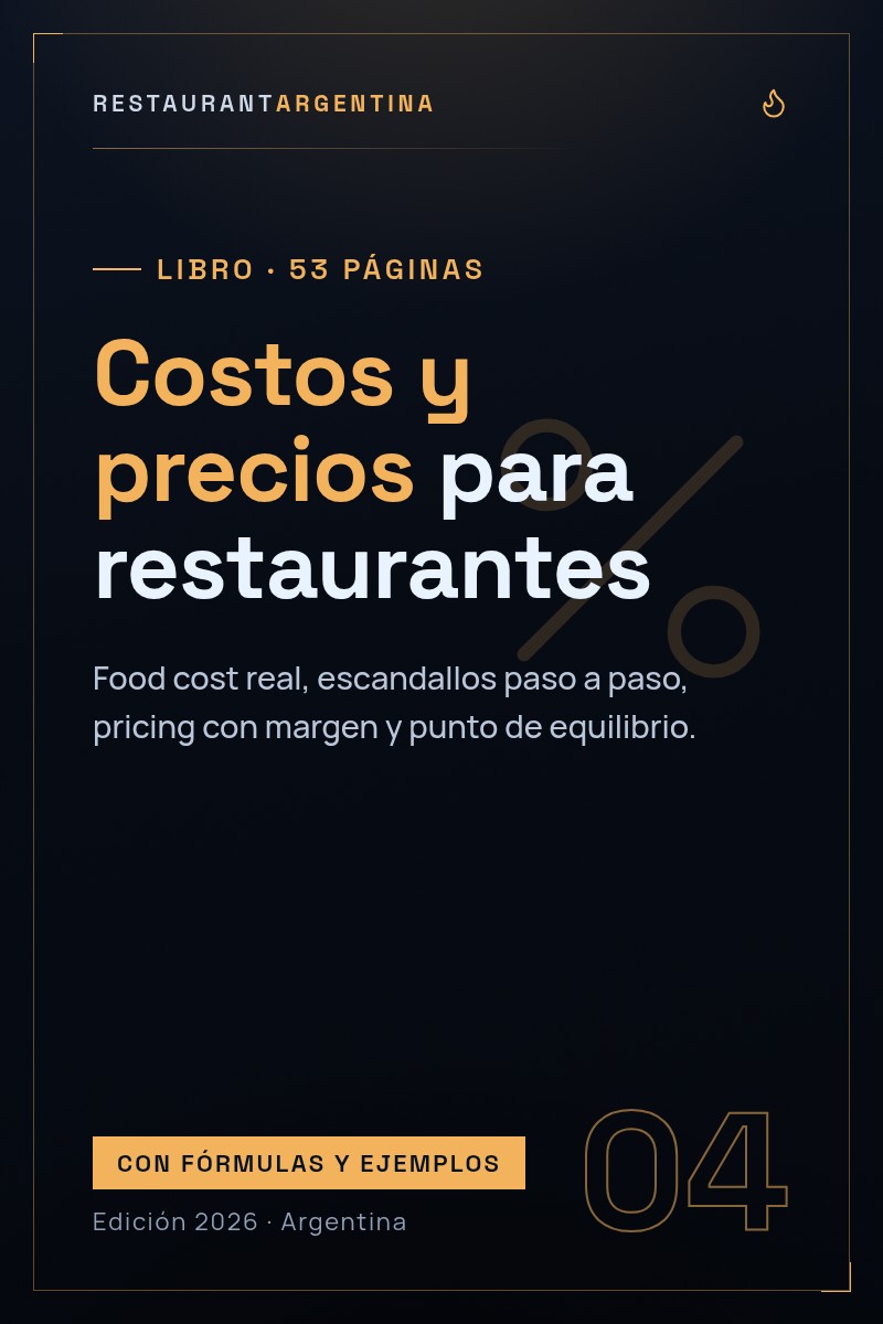 Libro: costos y precios para restaurantes, 53 p&aacute;ginas