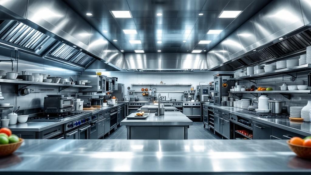 Cocina profesional de restaurante