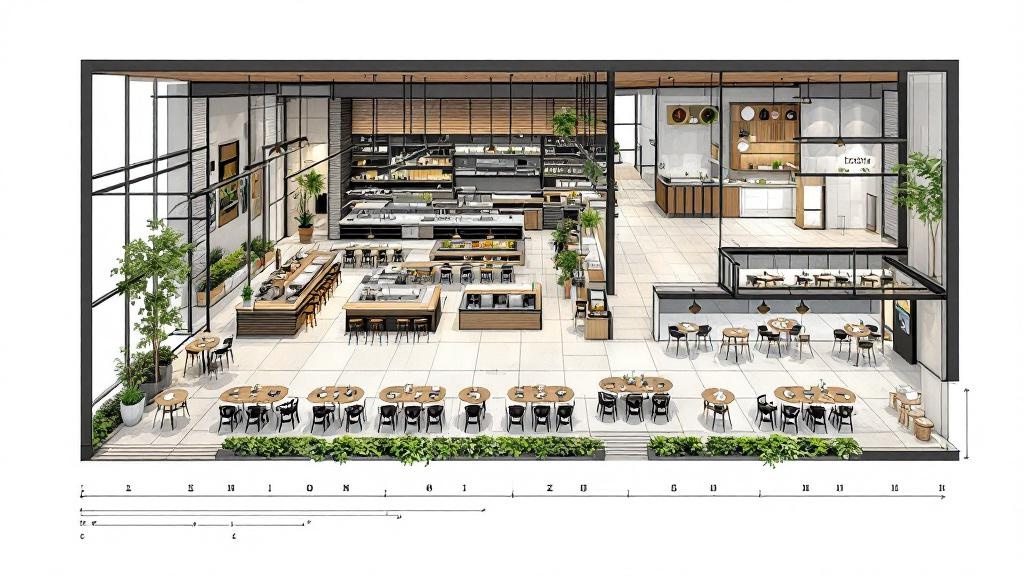 Layout de restaurante moderno