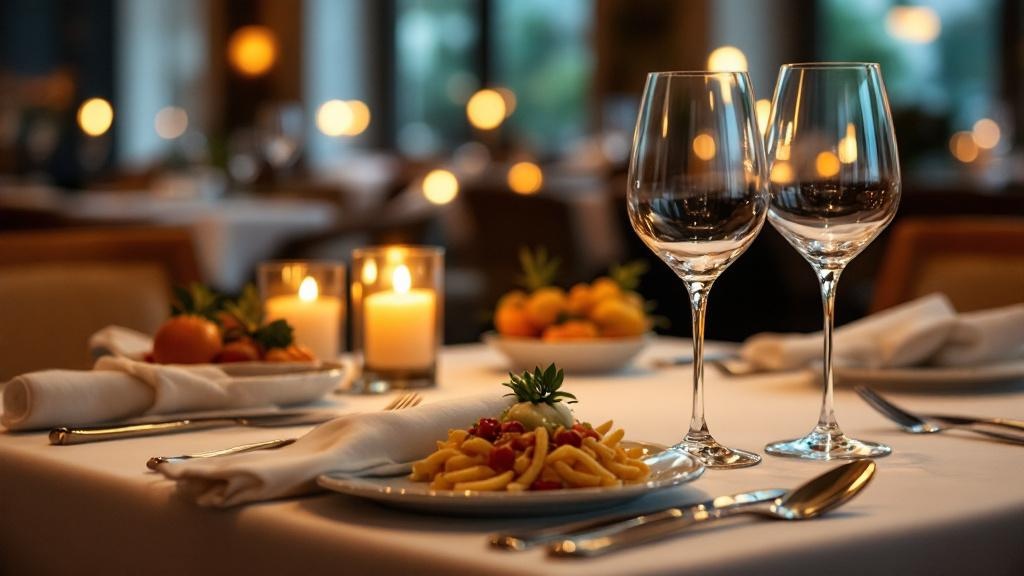 Mesa de restaurante con vajilla