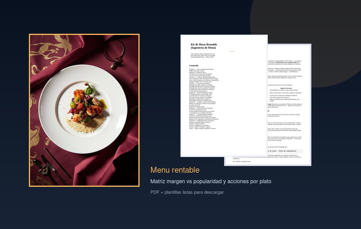 Mockup del Kit de Menu Rentable