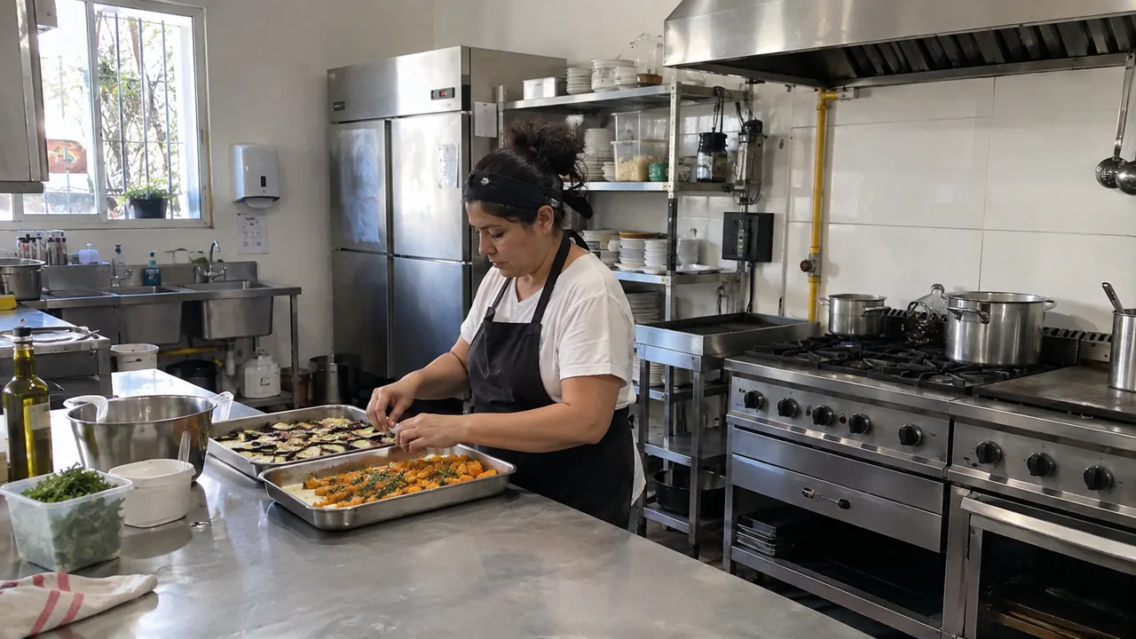 un restaurante · escena creada con IA