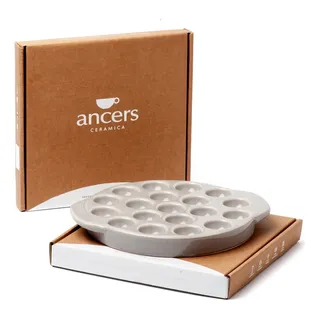 Provoletera Cerámica Ancers 19 Cavidades 24 Cm Gris