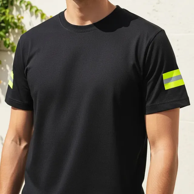 Remera Con Reflectivos Azul Marino / Negro, Ropa De Trabajo