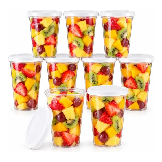 Pote Para Ensalada De Fruta Stendy 1/2kg Descartable Con Tapa X100u