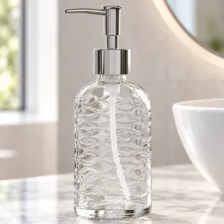 Dispenser Jabón Detergente Vidrio Transparente Baño Cocina Unico