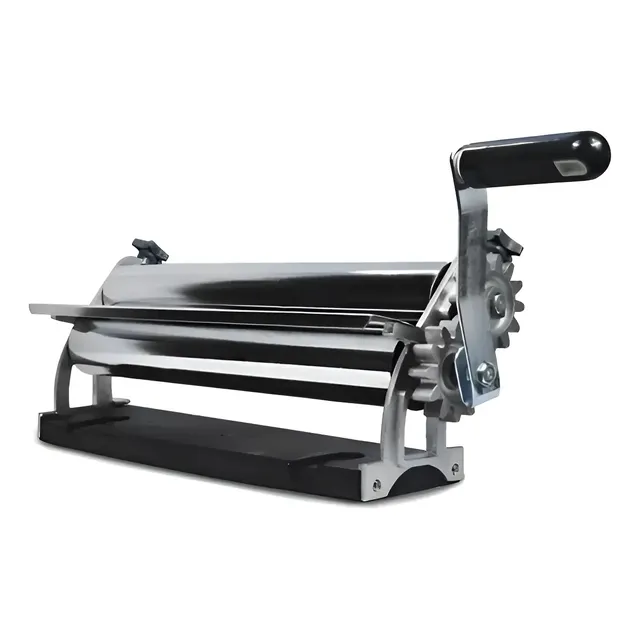 Sobadora Laminadora Manual Para Masas, Rolos De Acero 400mm Plata/negro