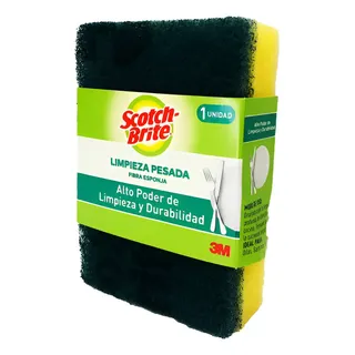 Fibra Esponja Limpieza Pesada Scotch Brite X 12 Unidades Amarillo