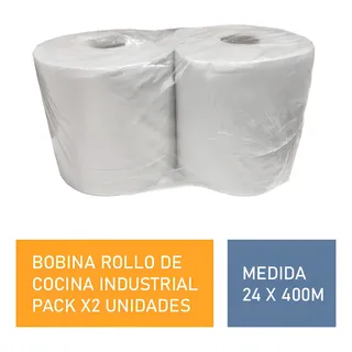 Rollos De Papel Cocina Industrial Bobina X 2u 24 X 400mts Multiusos