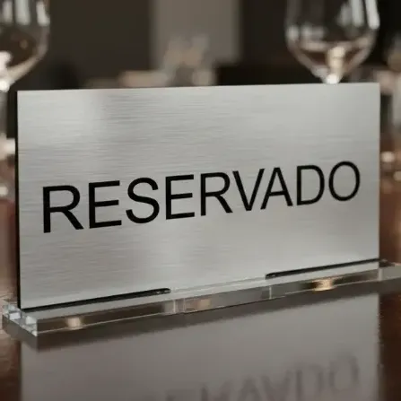 Cartel Reservado Gastronómico Mesa Acrílico Restaurante Bar