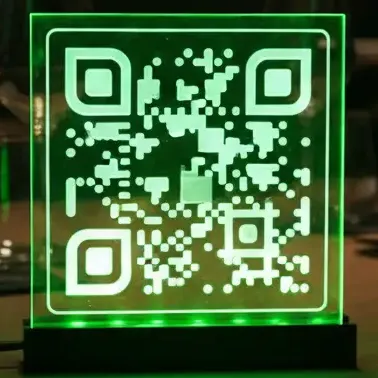 Cartel Acrílico Led Vertical Con Qr Para Menú