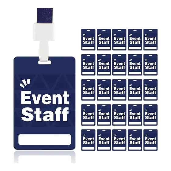 25 Credenciales Pvc Personal Eventos Ostenbig Azul