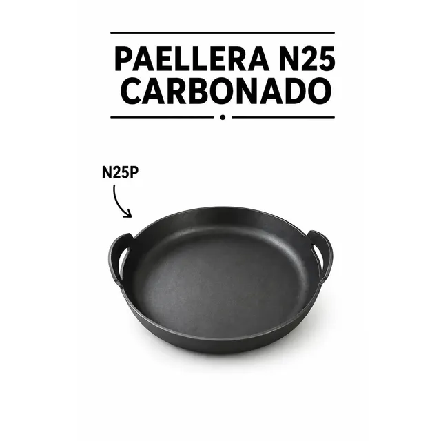 Sartén De Hierro Surar N25 Paellera 100% Hierro Al Carbono
