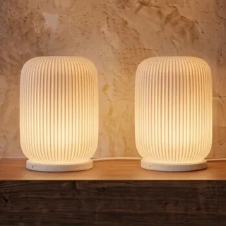 Velador X2 Berlin N15 Blanco Veladores Mesa Luz Nordico Veladores Modernos Lamparas 3D Escritorio Dormitorio Living Decoración Hogar Iluminación Led Interior Veladores de Noche Diseño Minimalista