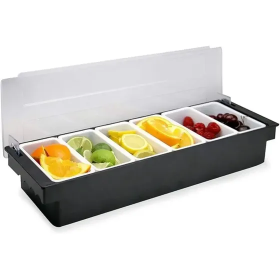Porta Condimentos Organizador Frutas Cocteleria 6 Divisiones