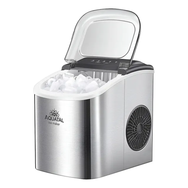 Máquina Fabricadora De Hielo 12 Kg Aquatal Ice Maker Color Acero