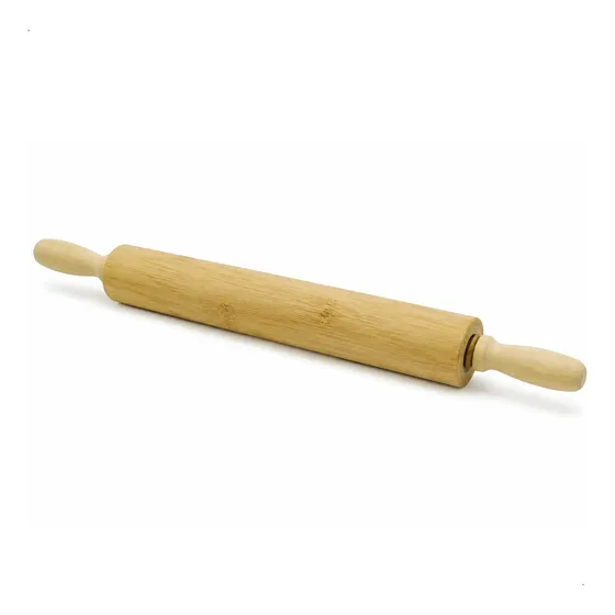 Palo De Amasar Madera Rodillo Giratorio 47 Cm Cocina Pizzas