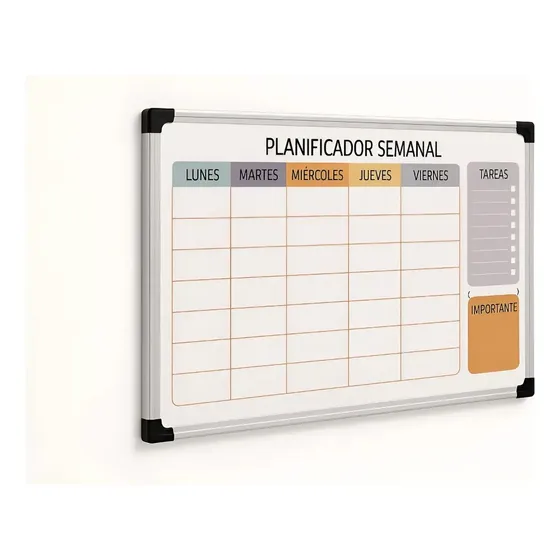 Pizarra Planning Semanal 80x120cm Con Marco Reforzado