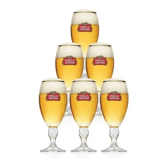 Copa Vaso Stella Artois Cerveza X6 330 Ml Color Transparente