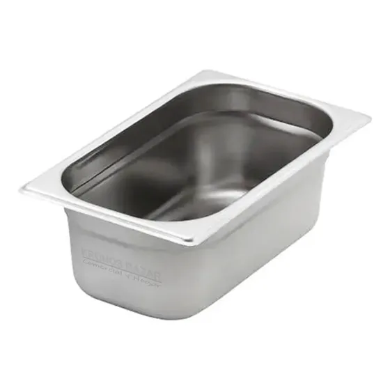 Bandeja Gastronorm Gn 1/4 X 10 Cm Acero Fuente 265x162 Mm