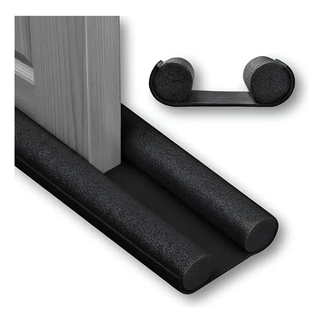 Burlete Doble para Bajo Puerta Energeneration de Gomatela Impermeable Negro