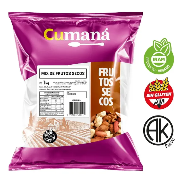 Mix Frutos Secos Sin Pasas Cumana X 1 Kg - Sin Gluten