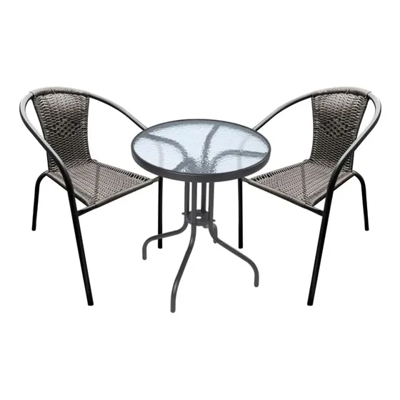 Set De Mesa + Silla De Jardin Rattan Exterior Balcón Juego