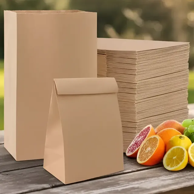 Bolsa Delivery Papel Kraf 20x30x11 Cm. Ecologicas X 100 U.