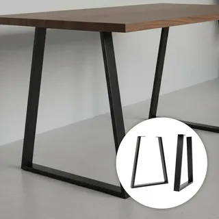 Patas Mesa Hierro Base Para Escritorio Madera X2 Unidades Color Negro