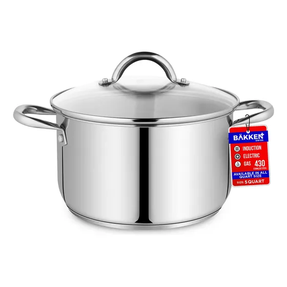 Olla Stockpot Bakken-swiss Deluxe De Acero Inoxidable De 5 L