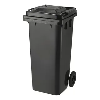 Contenedor De Residuos C/ruedas 120lts. Tacho Basura C/tapa Negro