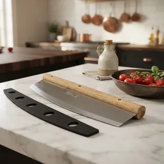 Cortador Pizza Mecedora Holz Acero Inox Hx-p019 58 Cm Mango Plateado