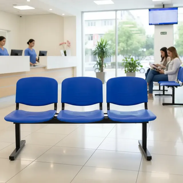 Sillas Tandem X 3 Espera Recepción Oficina Hospital Banco