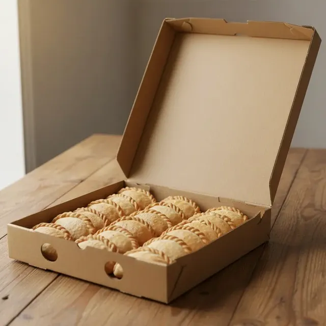 Market Paper Empanadas caja de cartón microcorrugado 100 unidades