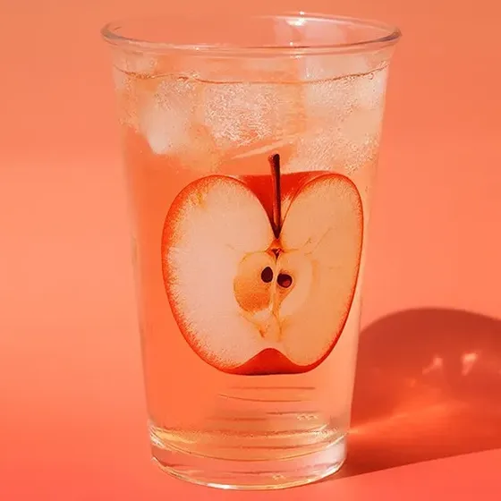 Vaso De Vidrio Para Agua Con Diseño Manzana