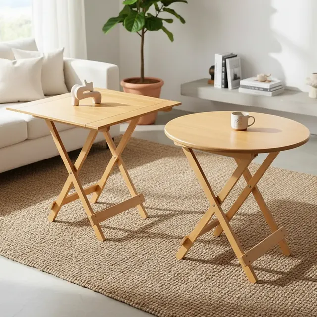Mesa Ratona Plegable Redonda Y Cuadrada