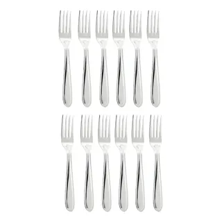 Set X12 Tenedores De Mesa Acero Inoxidable Carol Cubiertos Plateado