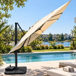 Sombrilla Roma De 300cm Para Jardin Exterior Baires4 Gris Oscuro Roma